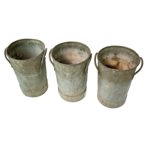 537 - Three galvanised florist buckets. Height 29cm. (3)