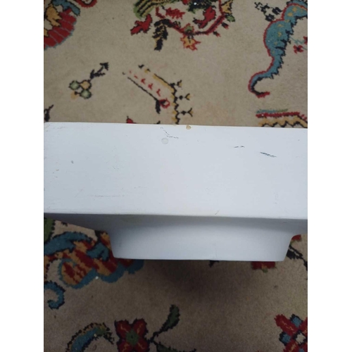 54 - A Troika biscuit pottery square fruit bowl. With three Troika apples, fruit bowl height 10cm width 2... 