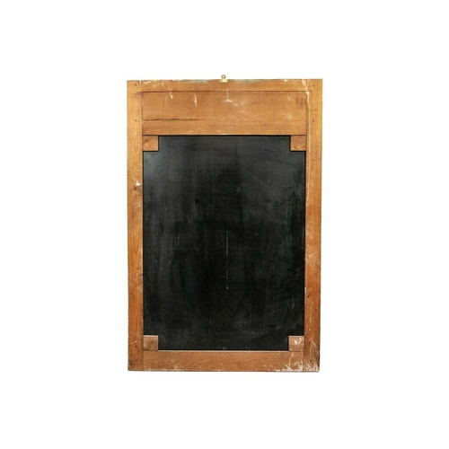 57 - A late 19th century French rectangular green painted and gilt wall mirror. With applied floral decor... 