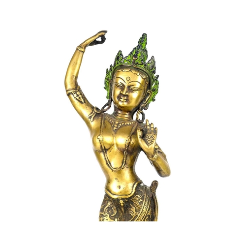 147 - A Tibetan bronze figure of Tara, 19th century. Height 51.5cm, width 15.5cm, depth 11cm. From a priva... 