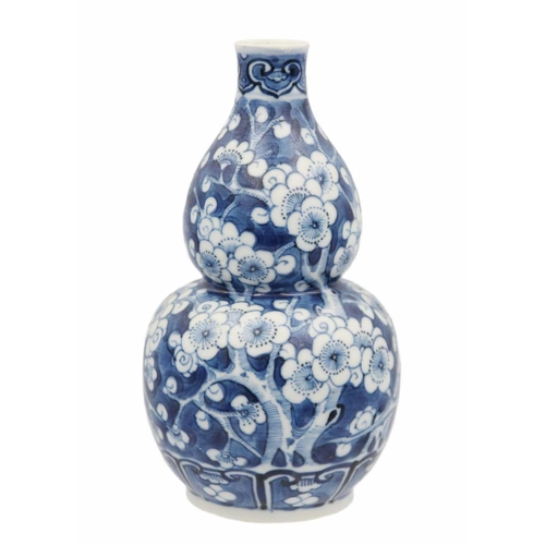 17 - A Chinese porcelain prunus pattern double gourd vase, early 20th century. Height 17cm. From the pers... 