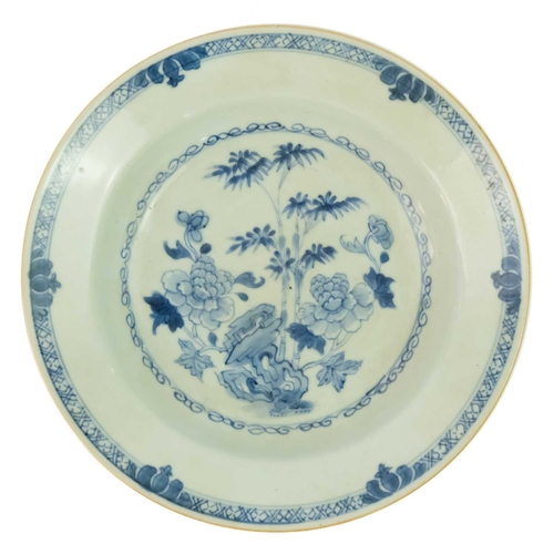 211 - A Chinese millifleur porcelain saucer dish, circa 1900. Diameter 14cm; a Chinese blue and white porc... 