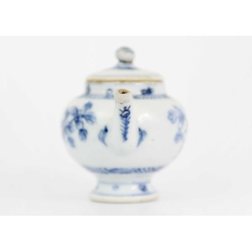 222 - A Chinese export blue and white porcelain cream jug and cover, Qianlong period. Height 14.5cm, anoth... 