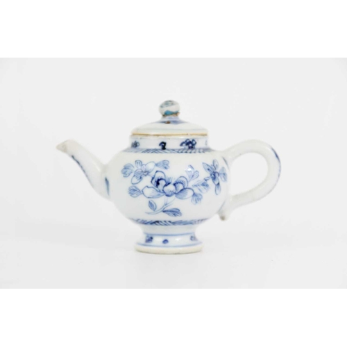 222 - A Chinese export blue and white porcelain cream jug and cover, Qianlong period. Height 14.5cm, anoth... 