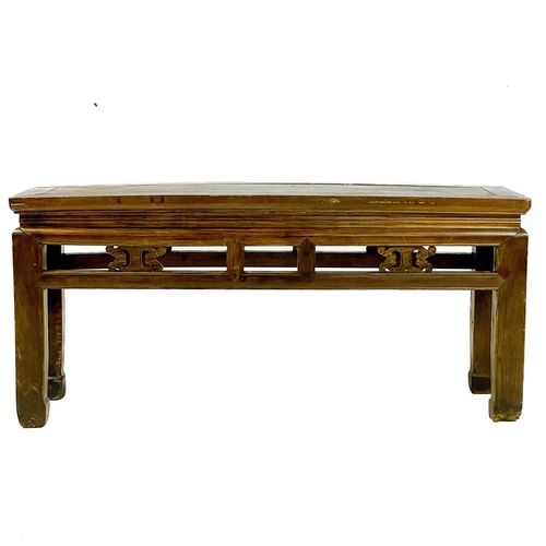 322 - Two similar Chinese hardwood centre tables Height 49.5cm, length 108cm, width 30cm and height 48.5cm... 