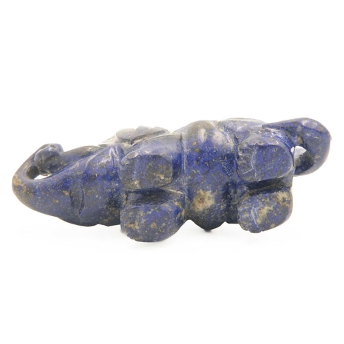 329 - A Chinese lapis lazuli model of an elephant on stand, Qing Dynasty, 19th century. Height of elephant... 