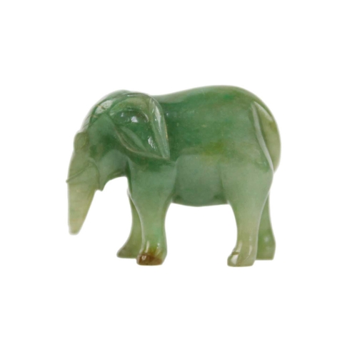 333 - A Chinese spinach jade model of an elephant, late Qing Dynasty. Height 3.5cm, length 4.5cm, depth 1.... 