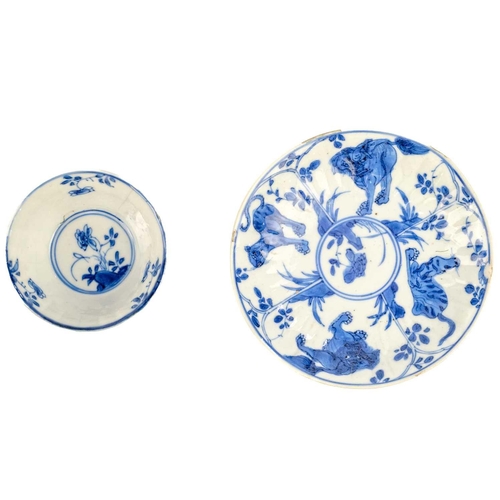 35 - Five Chinese porcelain tea bowls and saucers, 18th century. Three further tea bowls and two Chinese ... 