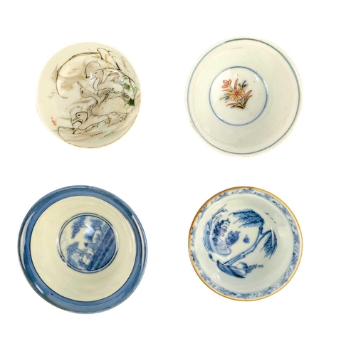 35 - Five Chinese porcelain tea bowls and saucers, 18th century. Three further tea bowls and two Chinese ... 