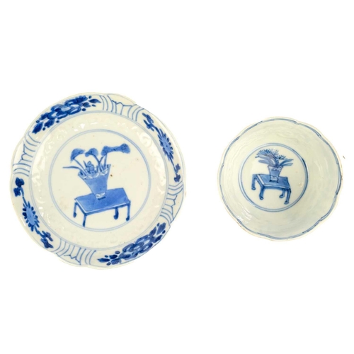 35 - Five Chinese porcelain tea bowls and saucers, 18th century. Three further tea bowls and two Chinese ... 
