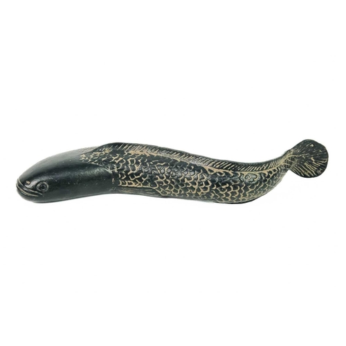 350 - A pair of Chinese bronze models of fish. Length 28.5cm. (2)