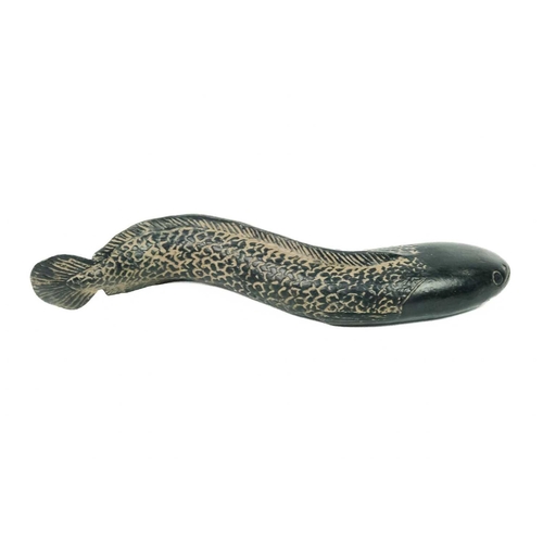 350 - A pair of Chinese bronze models of fish. Length 28.5cm. (2)