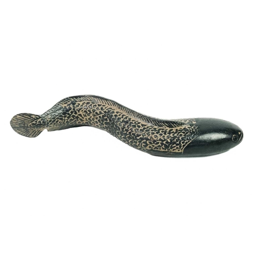 350 - A pair of Chinese bronze models of fish. Length 28.5cm. (2)