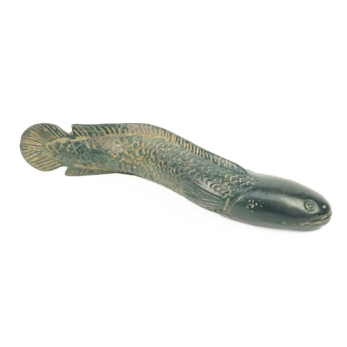 354 - A pair of Chinese bronze models of fish. Length 23cm. (2)