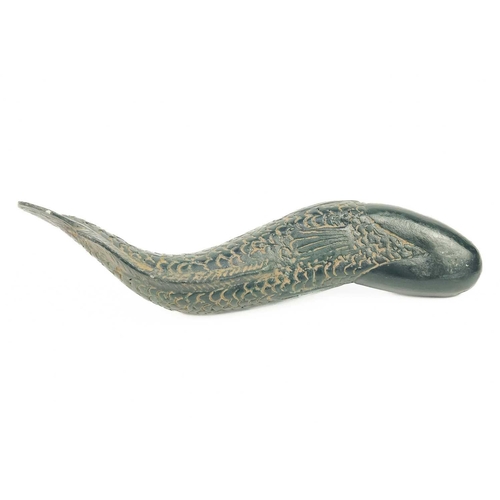 354 - A pair of Chinese bronze models of fish. Length 23cm. (2)