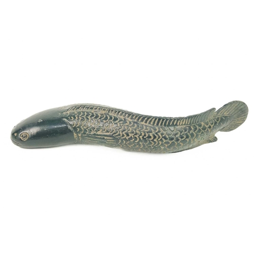 354 - A pair of Chinese bronze models of fish. Length 23cm. (2)