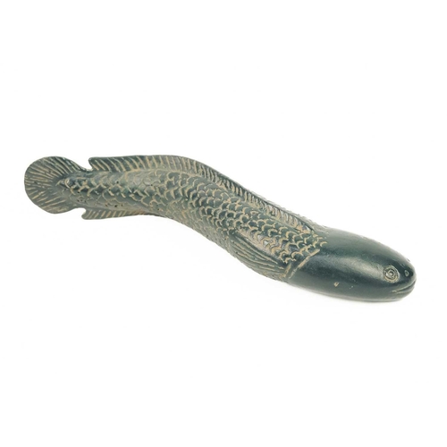 354 - A pair of Chinese bronze models of fish. Length 23cm. (2)