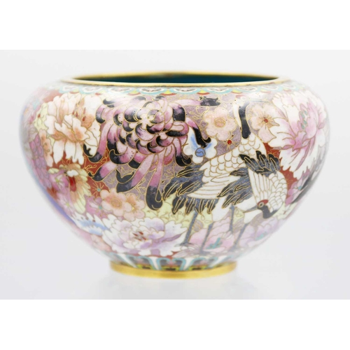 441 - A Chinese cloisonne jardiniere, early 20th century; Height 13cm, diameter 20.5cm and a Chinese clois... 