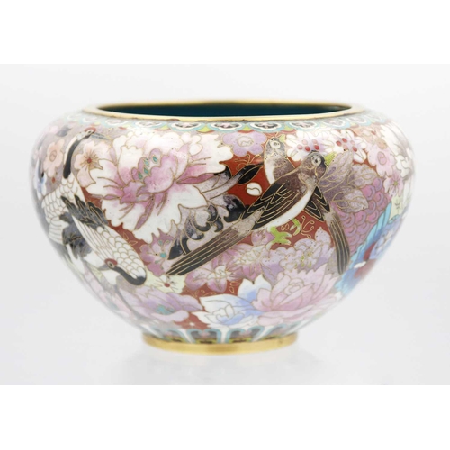 441 - A Chinese cloisonne jardiniere, early 20th century; Height 13cm, diameter 20.5cm and a Chinese clois... 