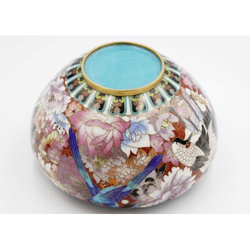 441 - A Chinese cloisonne jardiniere, early 20th century; Height 13cm, diameter 20.5cm and a Chinese clois... 