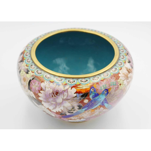 441 - A Chinese cloisonne jardiniere, early 20th century; Height 13cm, diameter 20.5cm and a Chinese clois... 