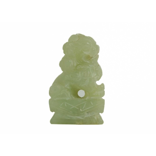 452 - A Chinese carved jade model of a dog. Height 5.5cm; width 4cm, depth 2.5cm and two Chinese models of... 