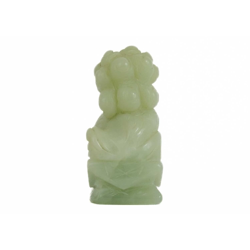 452 - A Chinese carved jade model of a dog. Height 5.5cm; width 4cm, depth 2.5cm and two Chinese models of... 