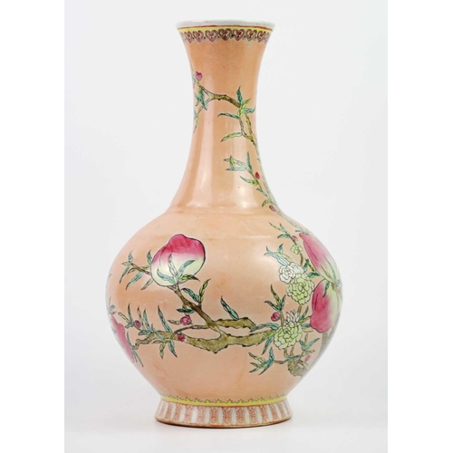 455 - Two similar Contemporary Chinese porcelain vases, late 20th century. Decorated with flowering plum t... 