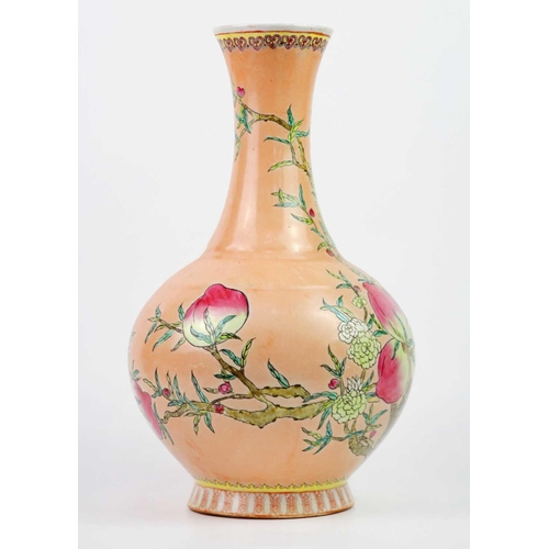 455 - Two similar Contemporary Chinese porcelain vases, late 20th century. Decorated with flowering plum t... 