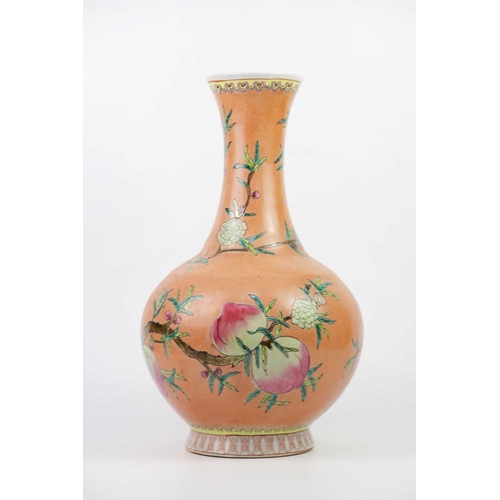 455 - Two similar Contemporary Chinese porcelain vases, late 20th century. Decorated with flowering plum t... 