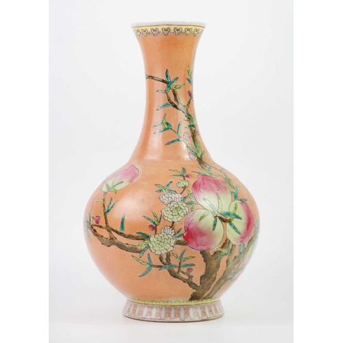 455 - Two similar Contemporary Chinese porcelain vases, late 20th century. Decorated with flowering plum t... 