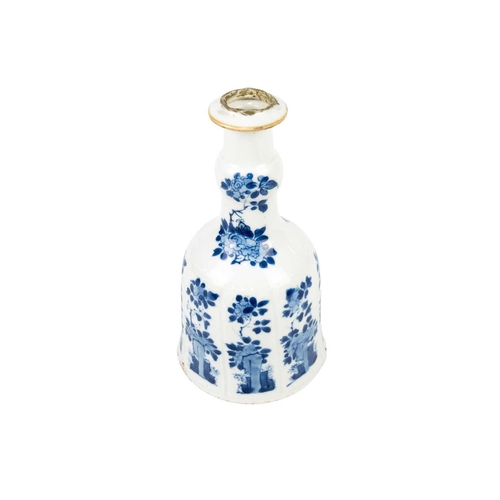 48 - A Chinese blue and white hookah base, Kangxi, 1662-1722. The bell-shaped body painted with leafy bra... 