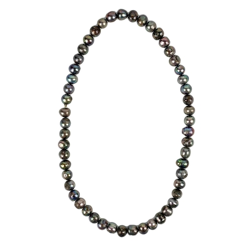 619 - A Tibetan necklace. Length 35cm; a cultured pearl necklace, length 33.5cm; and an African necklace, ... 