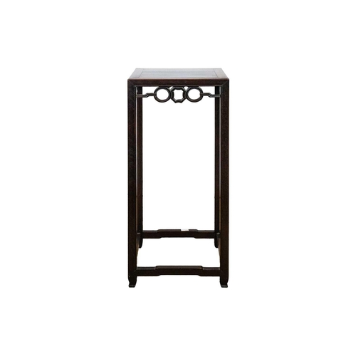 685 - A Chinese hardwood jardiniere stand, late 19th century. With a pierced apron on square section suppo... 