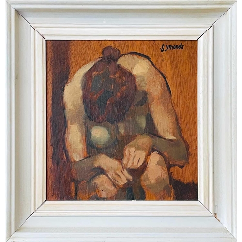 10 - Ken SYMONDS (1927-2010) Nude Seated Front (Debby) Oil on panel, signed, further signed and inscribed... 