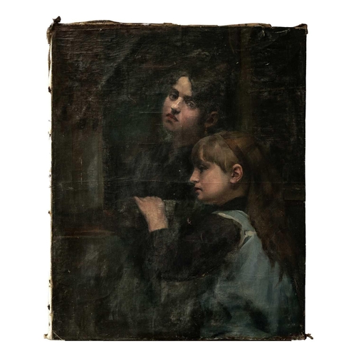 102 - Newlyn School Portrait of Two Sisters at a Window  Oil on canvas (backed on panel), 66 x 53cm This o... 