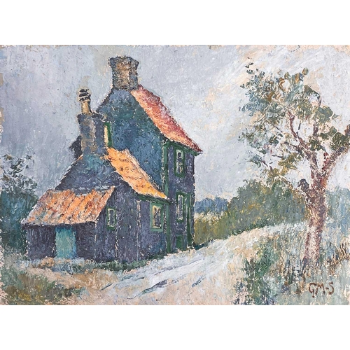 12 - George MANNING-SANDERS (1881-1953) The Dark House Oil on board, initialled, further inscribed to ver... 