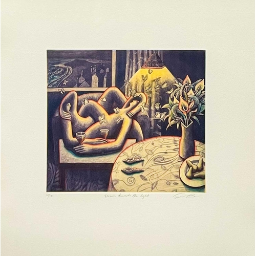 143 - Trevor PRICE (1966) Drawn Towards The Light Coloured etching, signed, titled and numbered 20 of 150,... 