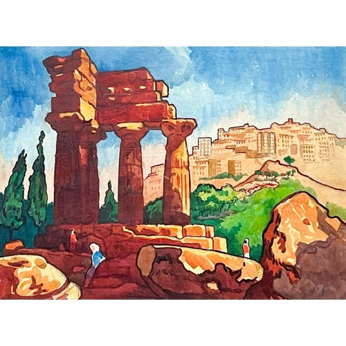 148 - Clare WHITE (1903-1997) Agrigento Watercolour, 36 x 49cm, 55 x 68cm framed.