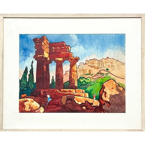 148 - Clare WHITE (1903-1997) Agrigento Watercolour, 36 x 49cm, 55 x 68cm framed.