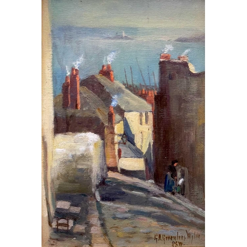 155 - Georgina Greenlees WYLIE (1849-1932) St Ives Oil on canvas Signed 21cm x 15cm, 34.5cm x 27cm with th... 