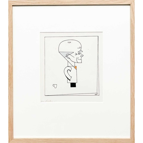 158 - Hyman SEGAL (1914-2004) Portrait of Ben Nicholson Ink on paper, signed, 19 x 16.5cm, 38 x 33cm frame... 