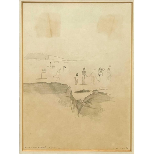 167 - Peter BLAKE (1932) Porthmeor Beach, St. Ives (1981) Pencil on paper, signed, inscribed and dated '81... 