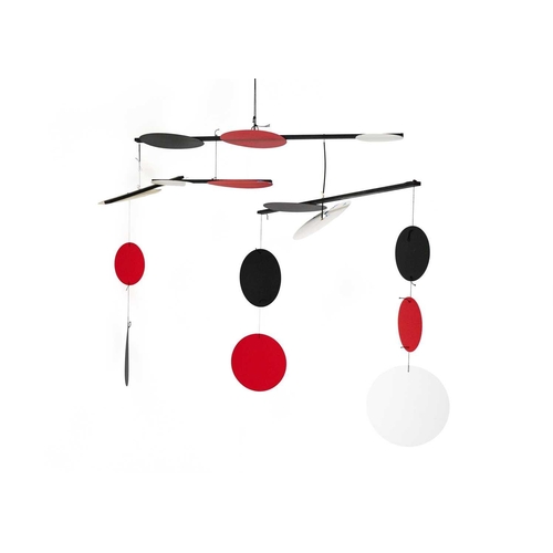 168 - Sir Terry FROST (1915-2003) Black, Red and White Circles Mobile (acrylic, wood & thread), height exc... 