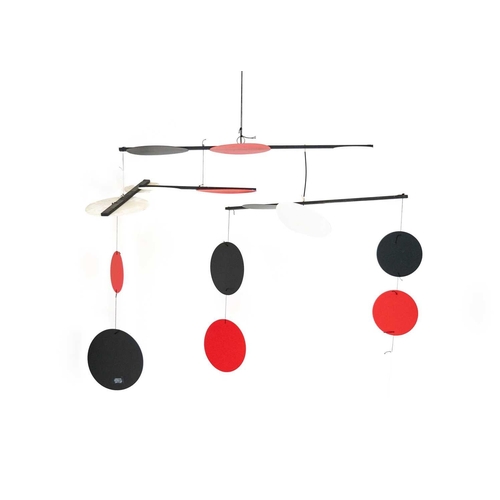 168 - Sir Terry FROST (1915-2003) Black, Red and White Circles Mobile (acrylic, wood & thread), height exc... 