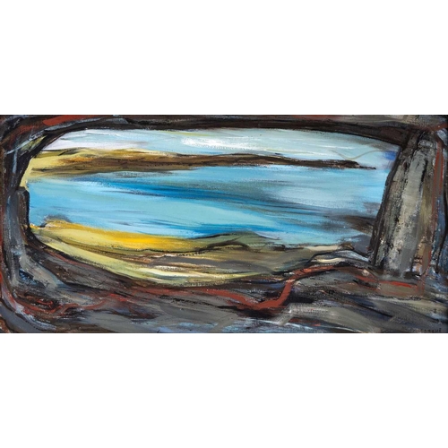 28 - Margo MAECKELBERGHE (1932-2014) Keyhole Coast (1997) Oil on canvas, signed, further signed, inscribe... 