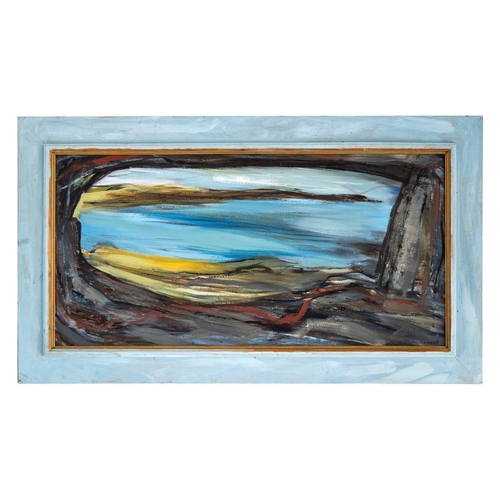 28 - Margo MAECKELBERGHE (1932-2014) Keyhole Coast (1997) Oil on canvas, signed, further signed, inscribe... 