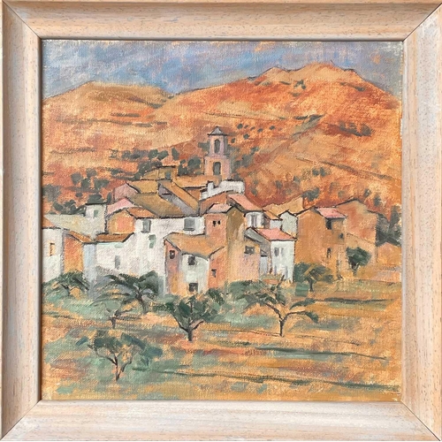 33 - June MILES (1924-2021) Mediterranean Landscape Oil on canvas Signed and dated '92 to verso 30 x 30cm... 