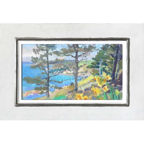 34 - John HARVEY (1935) View From St Anthony Head Oil on board Signed Titled and dated 1997 to the verso ... 