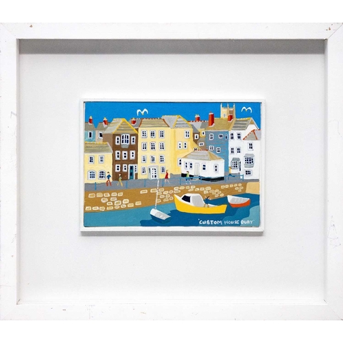 44 - Richard Sidney LODEY (1950) Custom House Quay, Falmouth Acrylic on board, 15 x 20.5cm, 35 x 40cm fra... 